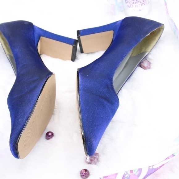 𝅺ROYAL Blue Satin Heels - Picture 3 of 8